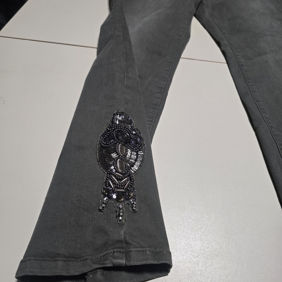 Soft Surroundings Charcoal Flare Jeans - Picture 2 of 10